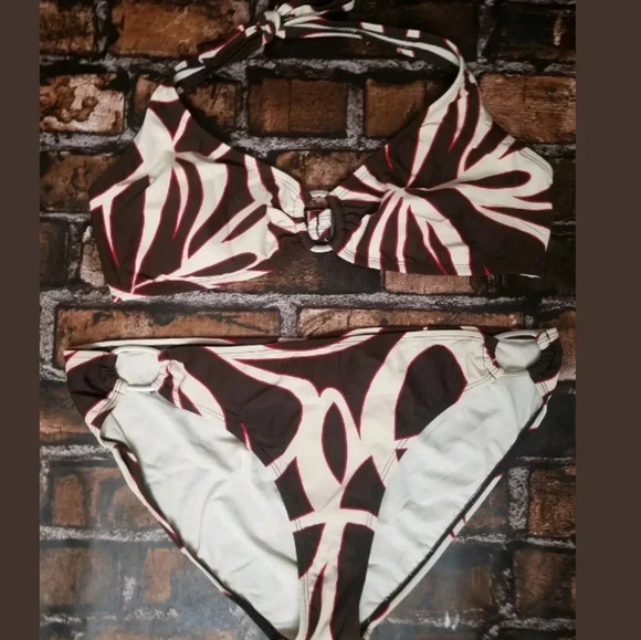 Jantzen 2pc Ring Bikini Swimsuit Size 14 Halter - Picture 1 of 7